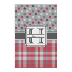Red & Gray Dots and Plaid Posters - Matte - 20x30 (Personalized)