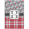 Red & Gray Dots and Plaid 20x30 Wood Print - Front View