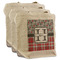 Red & Gray Dots and Plaid 3 Reusable Cotton Grocery Bags - Front View