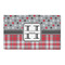 Red & Gray Dots and Plaid 3' x 5' Indoor Area Rug (Personalized)