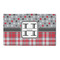 Red & Gray Dots and Plaid 3'x5' Patio Rug - Front/Main
