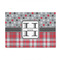 Red & Gray Dots and Plaid 4' x 6' Indoor Area Rug (Personalized)