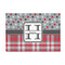 Red & Gray Dots and Plaid 4'x6' Patio Rug - Front/Main
