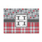Red & Gray Dots and Plaid 4' x 6' Patio Rug (Personalized)