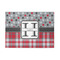 Red & Gray Dots and Plaid 5'x7' Patio Rug - Front/Main