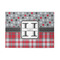 Red & Gray Dots and Plaid 5' x 7' Patio Rug (Personalized)