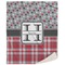 Red & Gray Dots and Plaid Sherpa Throw Blanket (Personalized)
