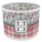 Red & Gray Dots and Plaid 8" Drum Lampshade - ANGLE Poly-Film