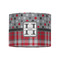 Red & Gray Dots and Plaid 8" Drum Lampshade - FRONT (Fabric)