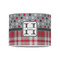 Red & Gray Dots and Plaid 8" Drum Lampshade - FRONT (Poly Film)