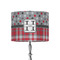 Red & Gray Dots and Plaid 8" Drum Lampshade - ON STAND (Fabric)