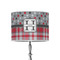 Red & Gray Dots and Plaid 8" Drum Lamp Shade - Poly-film (Personalized)
