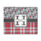 Red & Gray Dots and Plaid 8'x10' Patio Rug - Front/Main