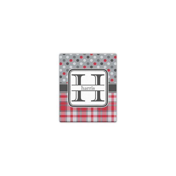 Custom Red & Gray Dots and Plaid Canvas Print - 8x10 (Personalized)
