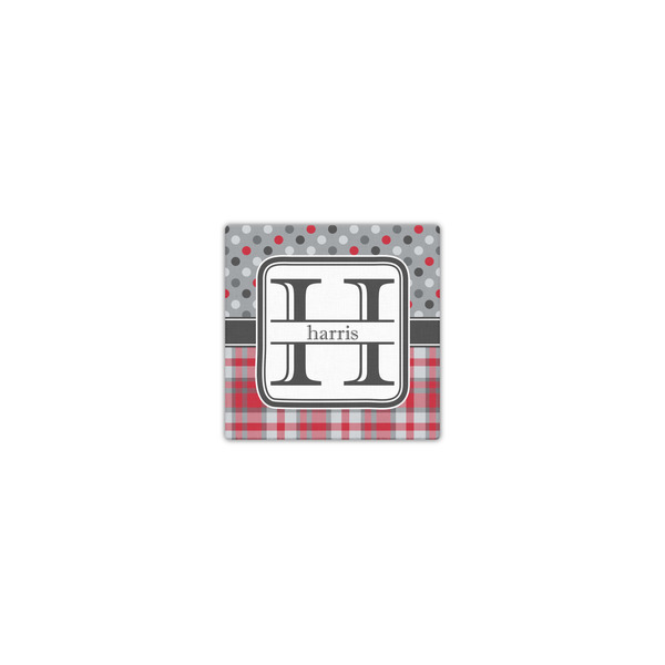 Red & Gray Dots and Plaid 8x8 - Canvas Print - Front View