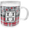 Red & Gray Dots and Plaid Dinner Set - 4 Pc (Personalized)