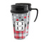 Red & Gray Dots and Plaid Acrylic Travel Mugs