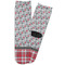 Red & Gray Dots and Plaid Adult Crew Socks