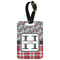 Red & Gray Dots and Plaid Aluminum Luggage Tag (Personalized)