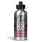 Red & Gray Dots and Plaid Aluminum Water Bottle