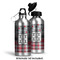 Red & Gray Dots and Plaid Aluminum Water Bottle - Alternate lid options