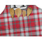 Red & Gray Dots and Plaid Apron - Pocket Detail with Props