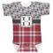 Red & Gray Dots and Plaid Baby Bodysuit (Personalized)