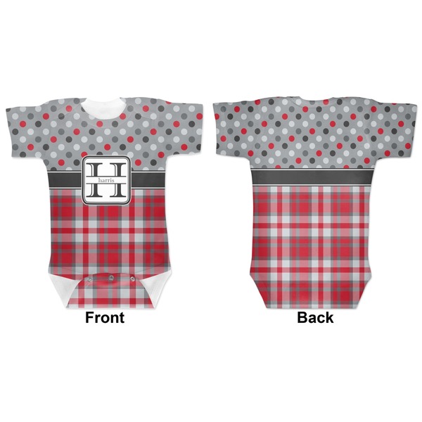 Red & Gray Dots and Plaid Baby Bodysuit Approval