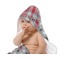 Red & Gray Dots and Plaid Baby Hooded Towel on Child