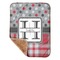 Red & Gray Dots and Plaid Baby Sherpa Blanket - Corner Showing Soft