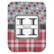Red & Gray Dots and Plaid Baby Swaddling Blanket (Personalized)
