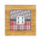 Red & Gray Dots and Plaid Bamboo Trivet with 6" Tile - FRONT