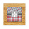 Red & Gray Dots and Plaid Bamboo Trivet with Ceramic Tile Insert (Personalized)