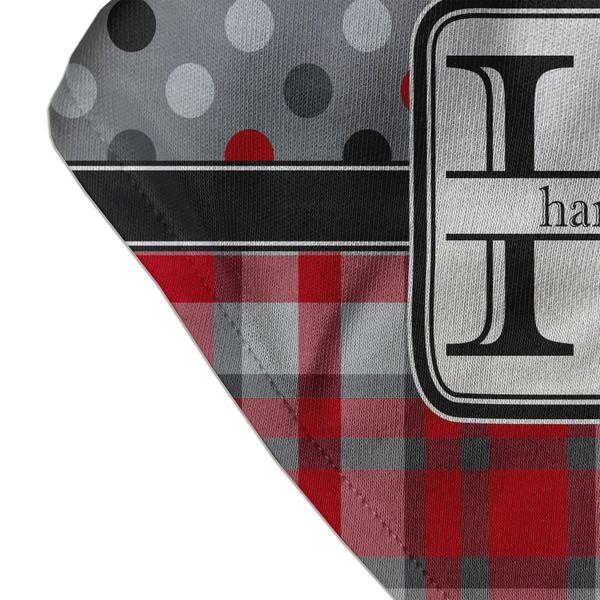 Red & Gray Dots and Plaid Bandana Detail