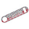 Red & Gray Dots and Plaid Bar Bottle Opener - White - Front
