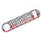 Red & Gray Dots and Plaid Bar Bottle Opener w/ Name and Initial