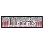Red & Gray Dots and Plaid Bar Mat (Personalized)