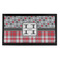 Red & Gray Dots and Plaid Bar Mat - Small - FRONT