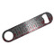 Red & Gray Dots and Plaid Bar Bottle Opener - Silver w/ Name and Initial