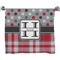 Red & Gray Dots and Plaid Bath Towel (Personalized)