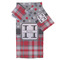 Red & Gray Dots and Plaid Bath Towel Sets - 3-piece - Front/Main