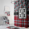 Red & Gray Dots and Plaid Bath Towel Sets - 3-piece - In Context