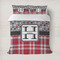 Red & Gray Dots and Plaid Bedding Set- Queen Lifestyle - Duvet
