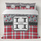 Red & Gray Dots and Plaid Bedding Set- King Lifestyle - Duvet