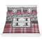 Red & Gray Dots and Plaid Bedding Set (King)