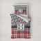 Red & Gray Dots and Plaid Bedding Set- Twin XL Lifestyle - Duvet