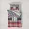 Red & Gray Dots and Plaid Duvet Cover Set - Twin XL (Personalized)