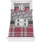 Red & Gray Dots and Plaid Bedding Set (Twin)