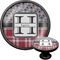 Red & Gray Dots and Plaid Black Custom Cabinet Knob (Front and Side)