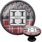 Red & Gray Dots and Plaid Cabinet Knob (Black) (Personalized)